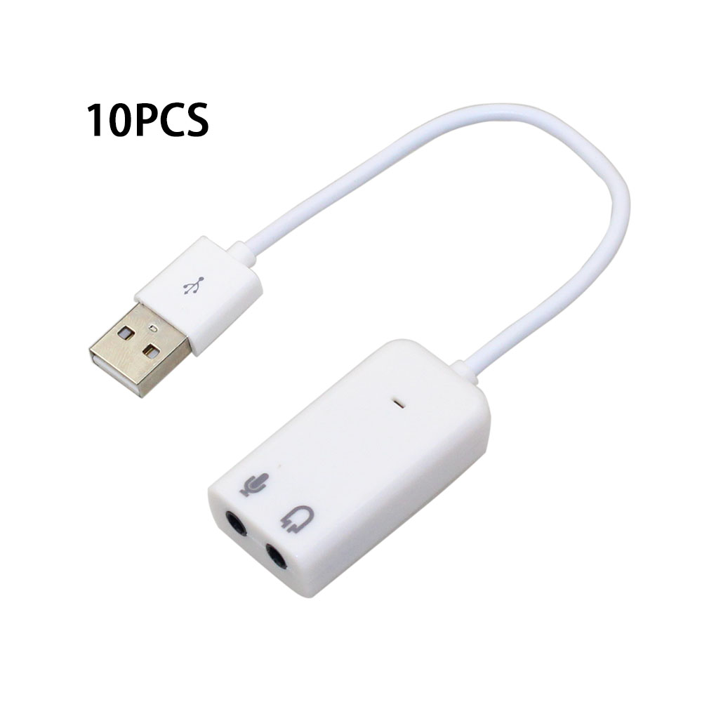 10 pcs external usb audio sound card adapter , 7,1 virtual channels with cable microphone , 3,5mm interface sound cards