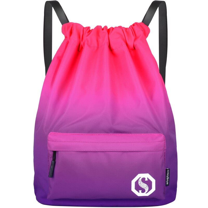 Sport Bag Gym Bag Backpack Waterproof Nylon Convenient Pocket Travel Bags Large Capacity Sac Femme Bag For School Teen Girls: Rose red gradients