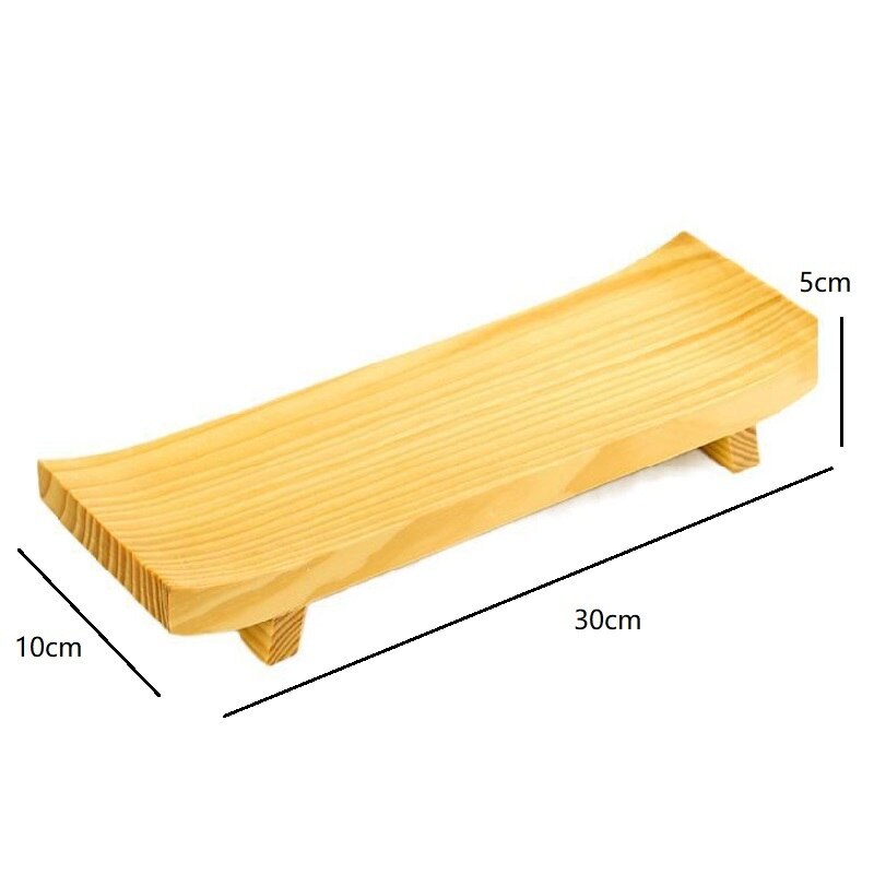 Wooden Sushi Station Japanese Style Rectangular Tray Restaurant Food Sashimi Seaweed Rice Roll Container Sushi Wood Serving Tray: Pine Sushi Station