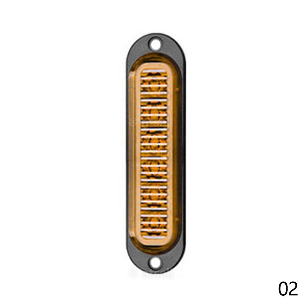 6 LEDs Red Yellow White Side Marker Lights 12-24V Waterproof Car Trailer Lorry Truck Van Bus Safety Warning Signal Light: YELLOW