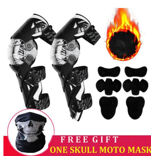 VEMAR Motorcycle Knee Pads Racing Moto Knee Guards CE Motocross Protection Riding Safety Protective Gear Adults Knee Protector: E-18 WT Warm lining