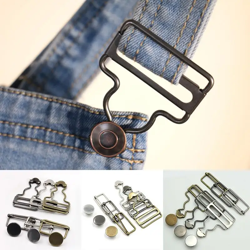 2 sztuk/zestaw szelki klamry zapięcia nity Brace klipy metalowy przycisk kombinezony spodnie jeansowe dla majsterkowiczów Handmake szycia...