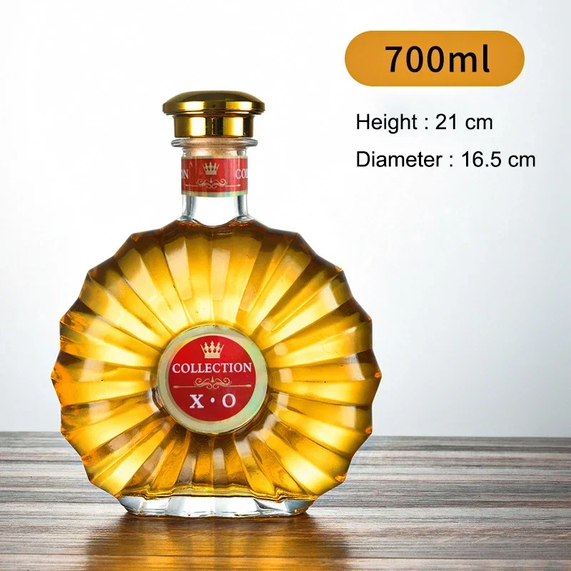 Decantador de whisky para licor, Bourbon escocés, tapón hermético, sin plomo, artículos de bar de lujo, 750 ml: Champán