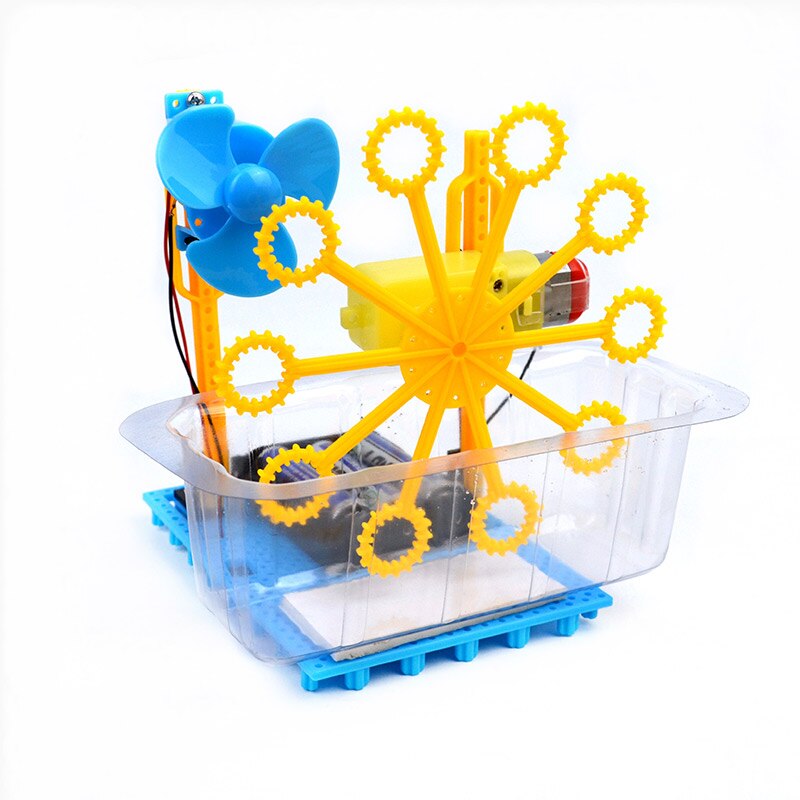 Electric Toy DIY Assembly Bubble Machine Homemade Bubble Machine Science Experiment Kit Science DIY Kit