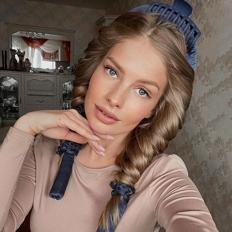 Bigoudi sans chaleur pour cheveux, ensemble de 3 pièces de produits de beauté bouclés, fer à friser en velours, outils de coiffure magiques