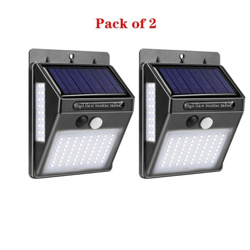 100/144 Led Outdoor Solar Light Motion Sensor Wandlamp Waterdichte Zonne-energie Pathway Licht: 100LED Pack of 2