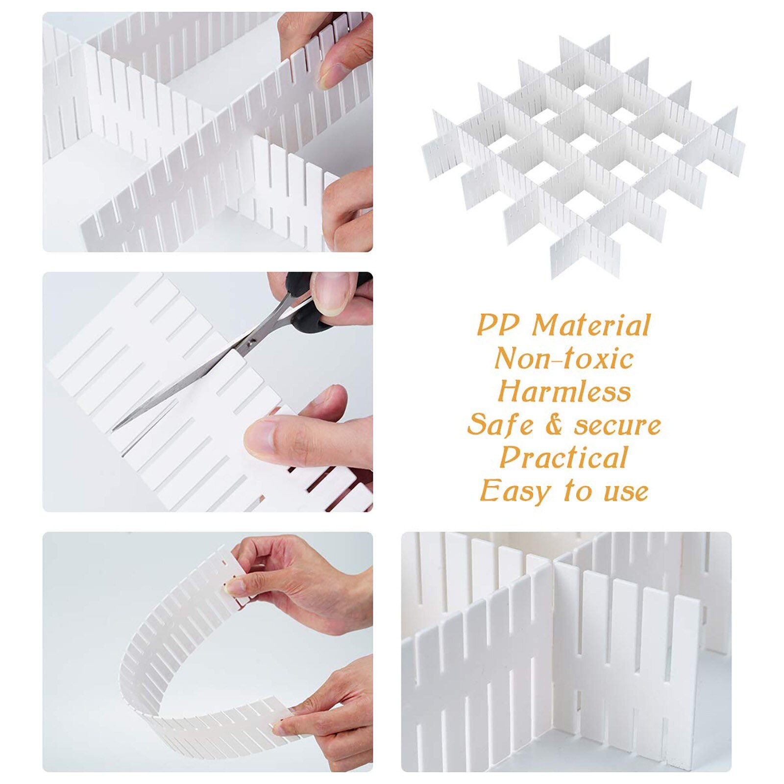 4pcs Adjustable Partition Drawer Storage Box Plastic Combined Translucent Organizer Divided Home Desktop Sundries Cosmetic