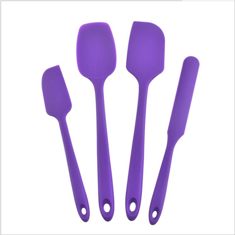 Panelas Antiaderente Para Cozinha Conj　Baking Tool Set 4-Piece Silicone Kitchen Ttools Integrated Silicone Scraper Spatula Cake: 003