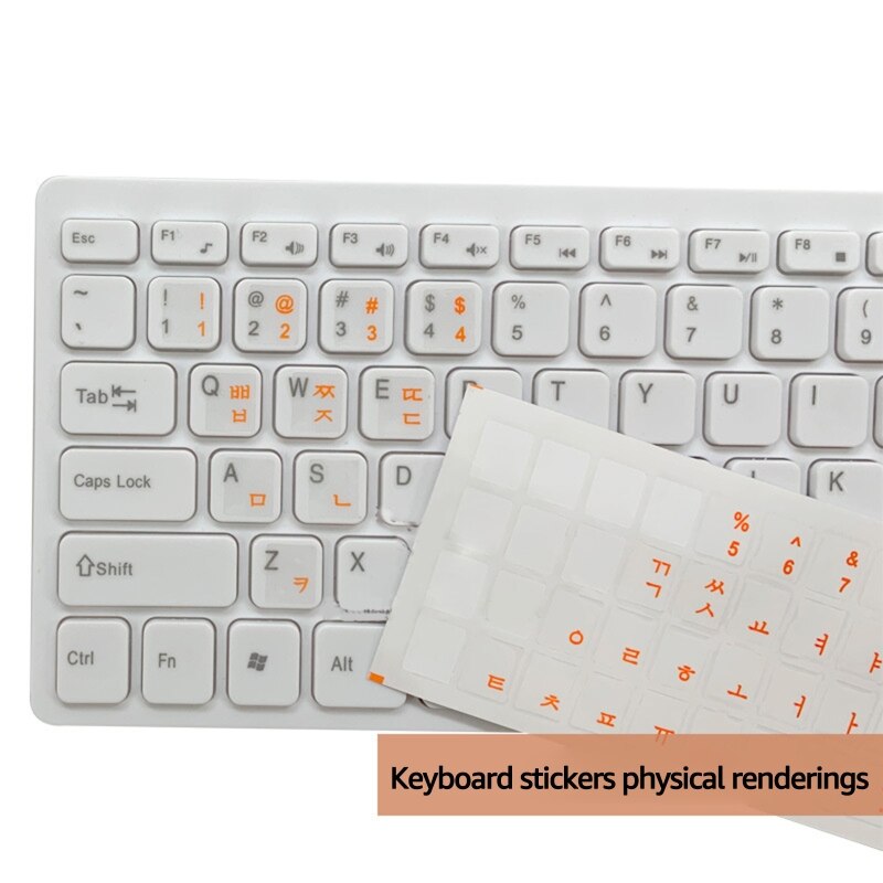 Korean Keyboard Stickers Matte PVC Keyboard Sticker Letters Transparent for PC P8DC