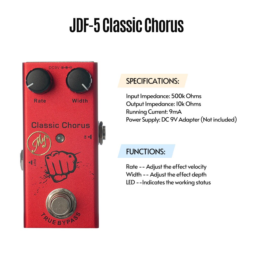 guitar Effect Pedal with True Bypass Portable Sinlge Guitar Pedal guitar accessories guitar pedal guitar parts pedal guitar: JDF-5