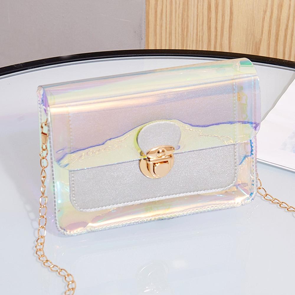 Kette Riemen transparent Umhängetasche Patchwork Frauen Strand Telefon Tasche Wasserdichte Reisetasche Schulter Tasche Handtasche Dame Taschen: E