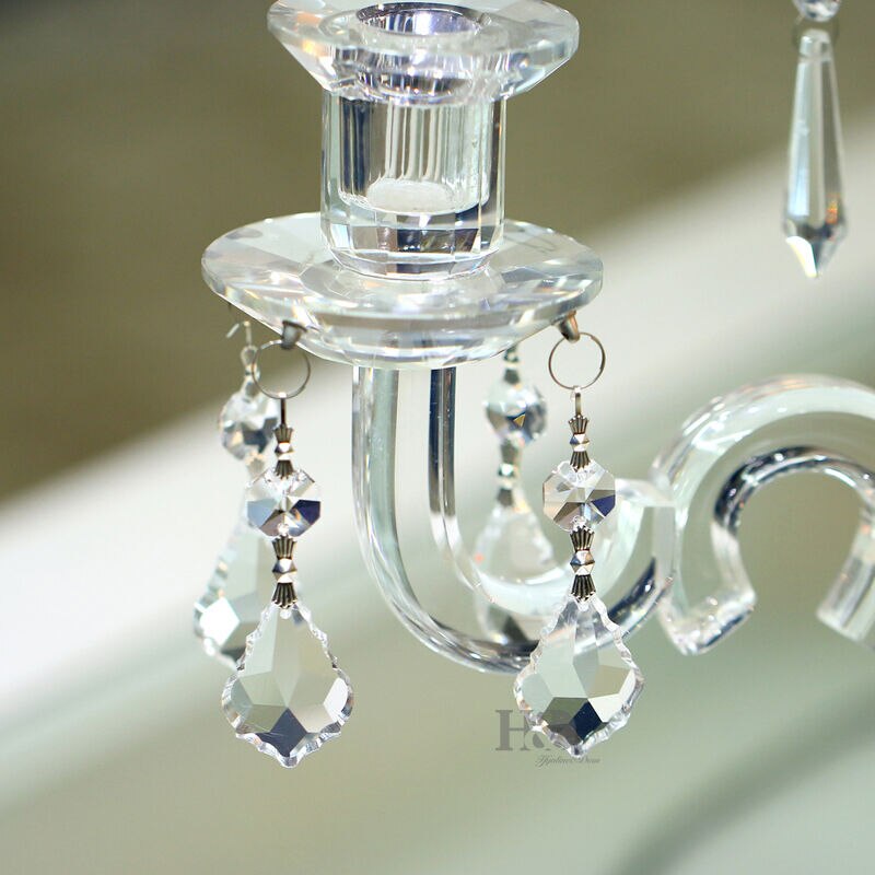 Camal 10Pcs Clear Kroonluchter Kristal Lamp Onderdelen Glas Prisma 38Mm Esdoornblad Opknoping Hanger Suncatcher Party Home Widowns diy