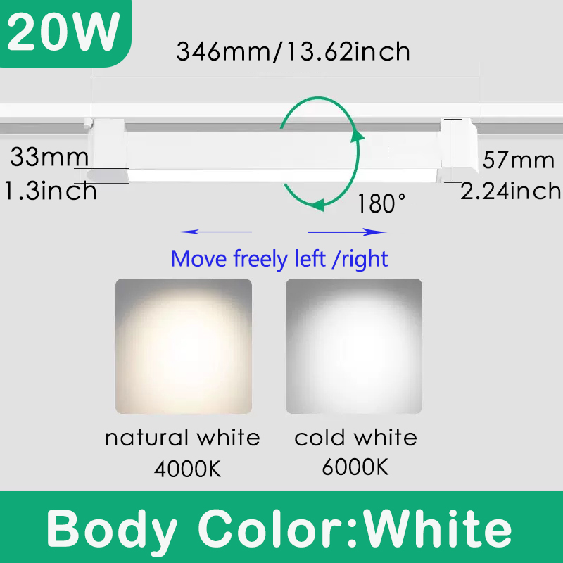 LED-schienenlicht Stelle LED 10W 20W 30W Wandleuchte Flutlicht Kolben Schienen Stelle Schienenbeleuchtung Leuchte Bekleidungsgeschäft Wohnzimmer Hause: Dunkelgrün / Blau