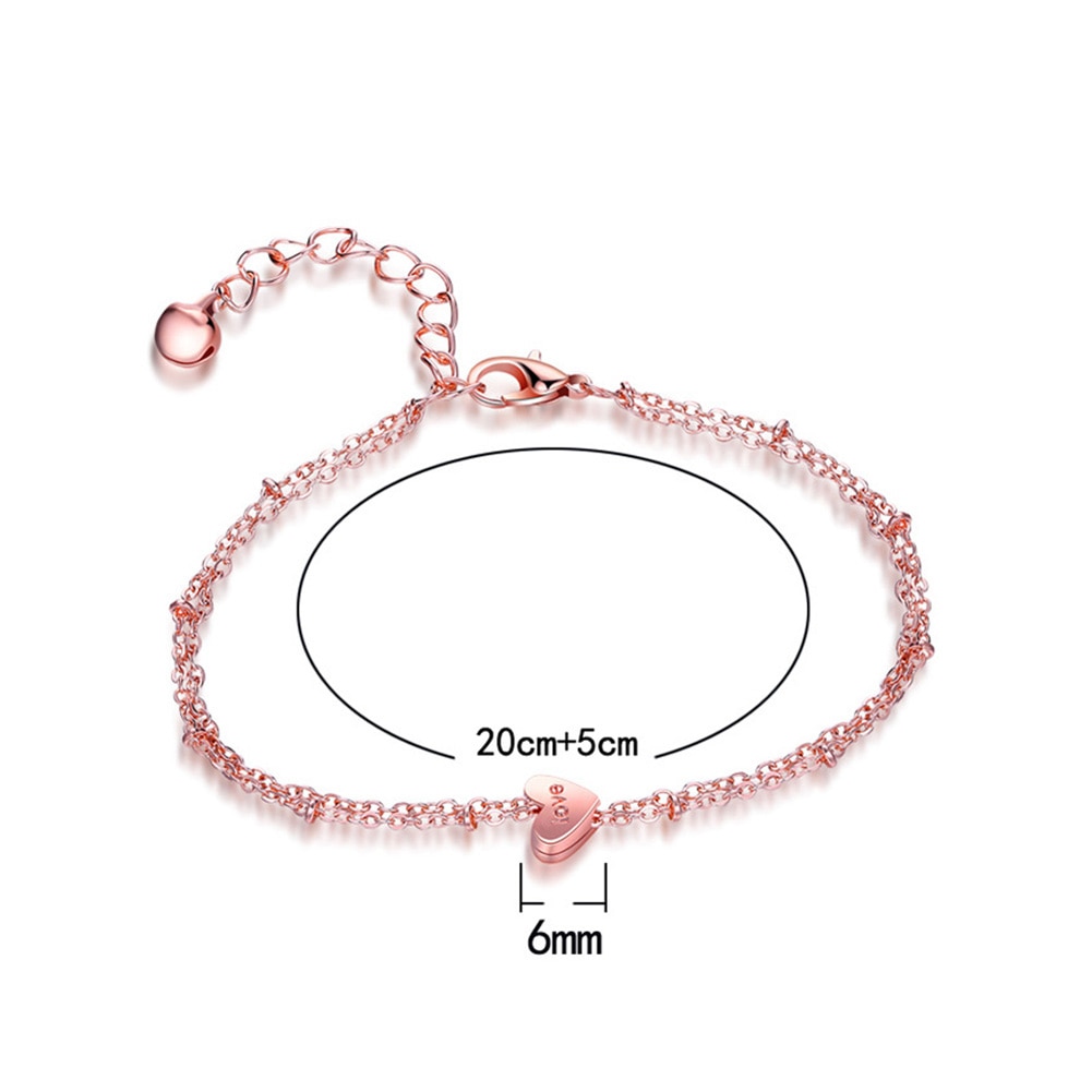 Liefde Charm Double Layer Enkel Enkelband Chain Sandal Strand Voet Armband