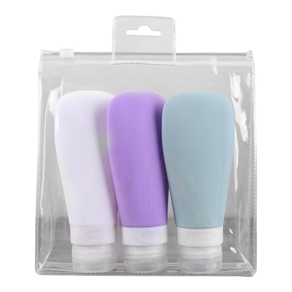 3 pièces/ensemble Silicone sous-bouteille voyage stockage sous-embouteillage Lotion cosmétique sous-emballage petit échantillon bouteille presser bouteille vide: JJ2025679-M04