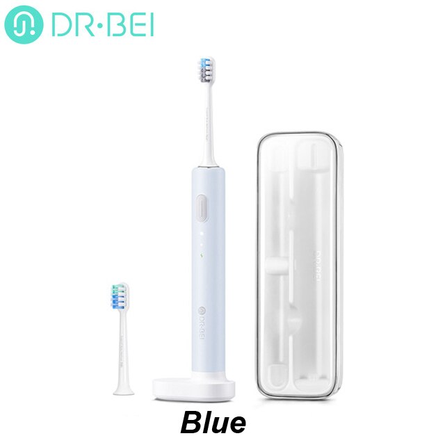 DR·BEI Ultrasonic Electric Toothbrush C1 USB Rechargeable Adult Waterproof Ultrasonic Automatic 3 Modes with Travel Case: Blue