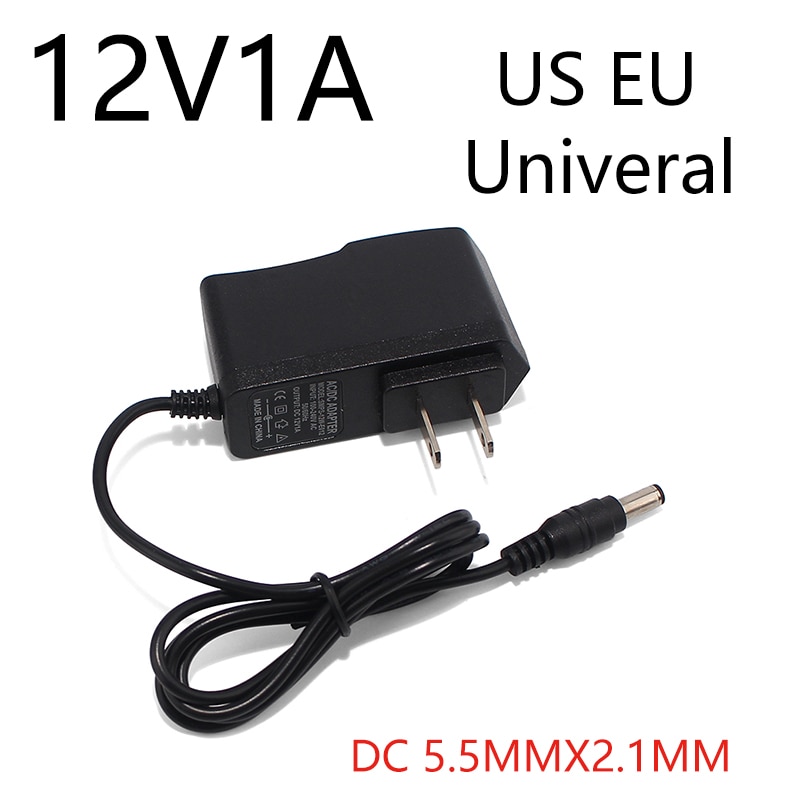 Ac100-240v 12V 1a 12W Dc Ac Adapters Dc12v Us Eu Plug Universal Power Adapter Voeding Voor Cctv Led licht Strips