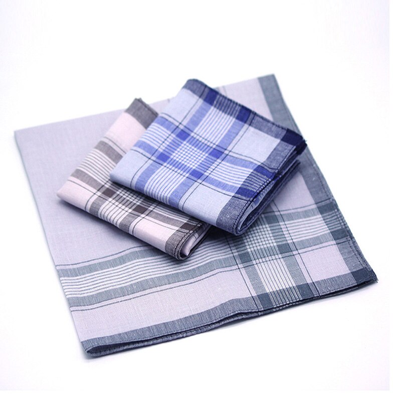12Pcs Classic Vintage Plaid Stripe Handkerchief Hanky Men Pocket Squares Cotton Business Casual Chest Towel Hankies Scarves