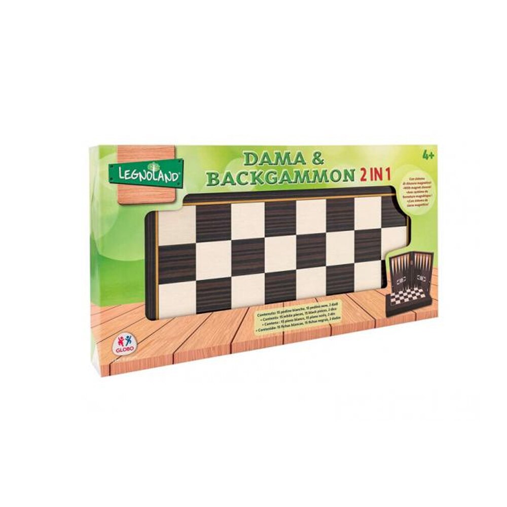 Houten Speelgoed Lady & Backgammon 2 In 1 /4 +/48X26CM