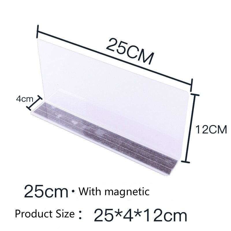 L-shape Commodities Separator Merchandise Guard Strip Supermarket Pvc Magnetic Clear Shelf Divider: 15