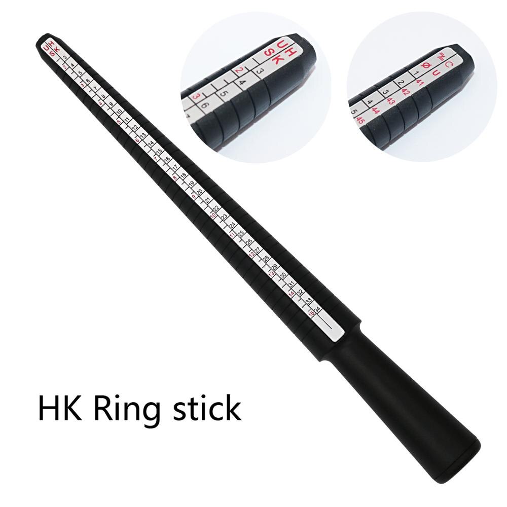Ringgrößenmesser aus kunststoff, ,4- stufiger messstab, eu/us/japan/hk-größenmesser, schmuckwerkzeug, ringmesser: Hk