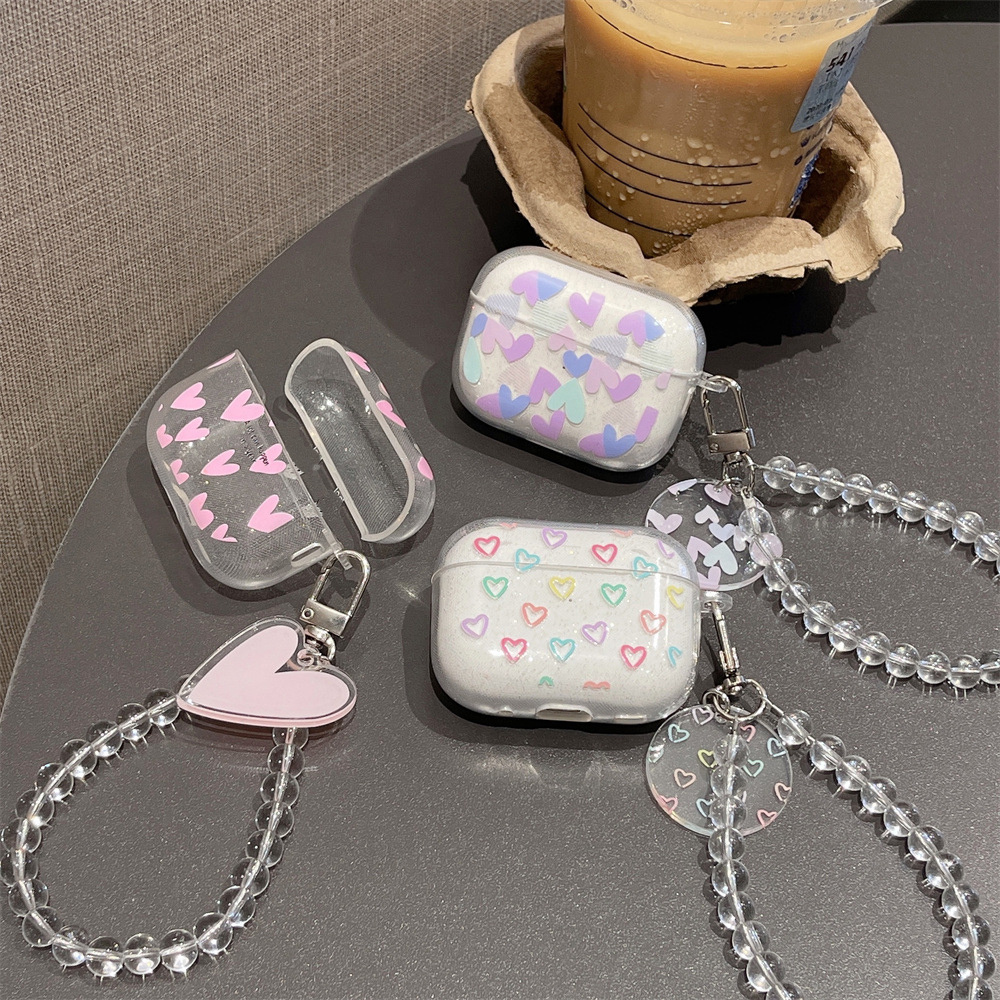 Étui brillant à paillettes de fleurs pour AirPods 1 2 3 4, housse de Bracelet pour écouteurs Bluetooth sans fil pour Apple airpods Pro 2nd Funda