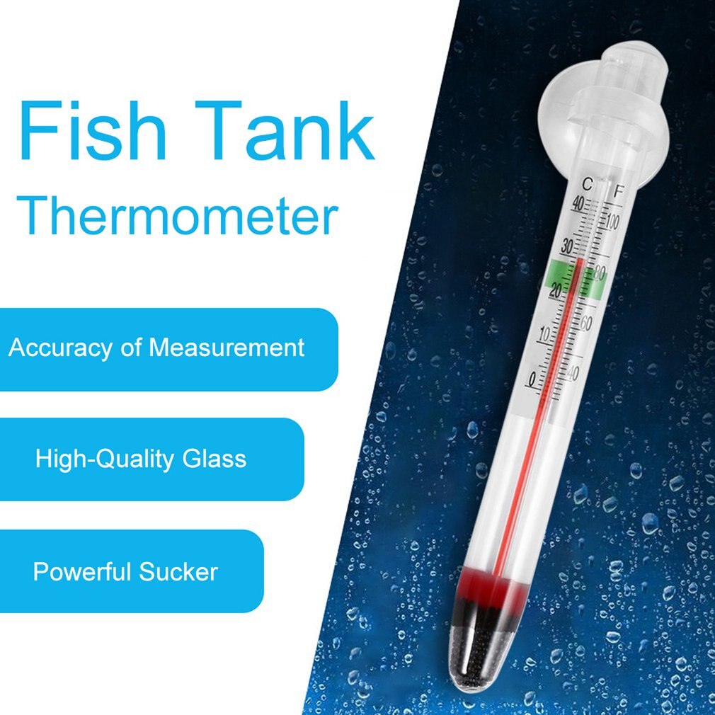 Glas Meter Aquarium Fish Tank Water Thermometer Met Zuignap Digitale Huishouden 0-44 Graden Ce