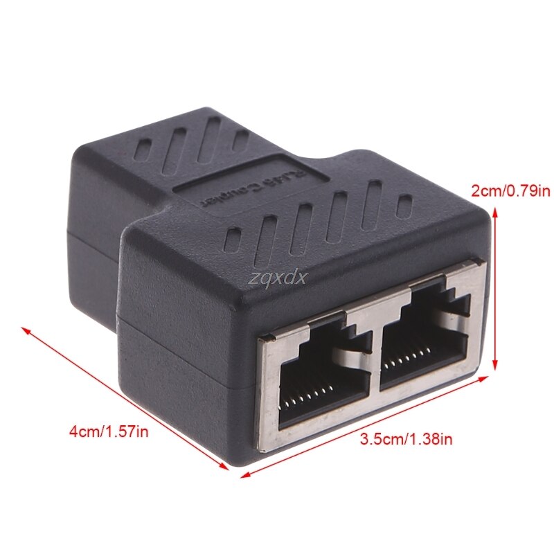 1 To 2 Ways LAN Ethernet Network Cable RJ45 Female Splitter Connector Adapter For Laptop Docking Stations