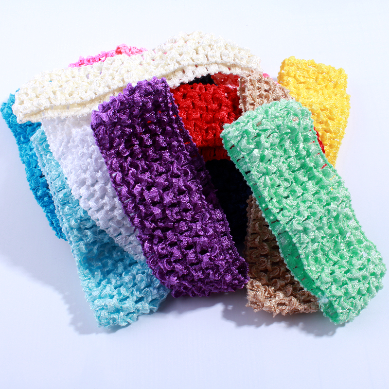 50 stk. 4cm- heklet strikk til hårtilbehør, uthult strikket pannebånd til hårbånd, hodeplagg