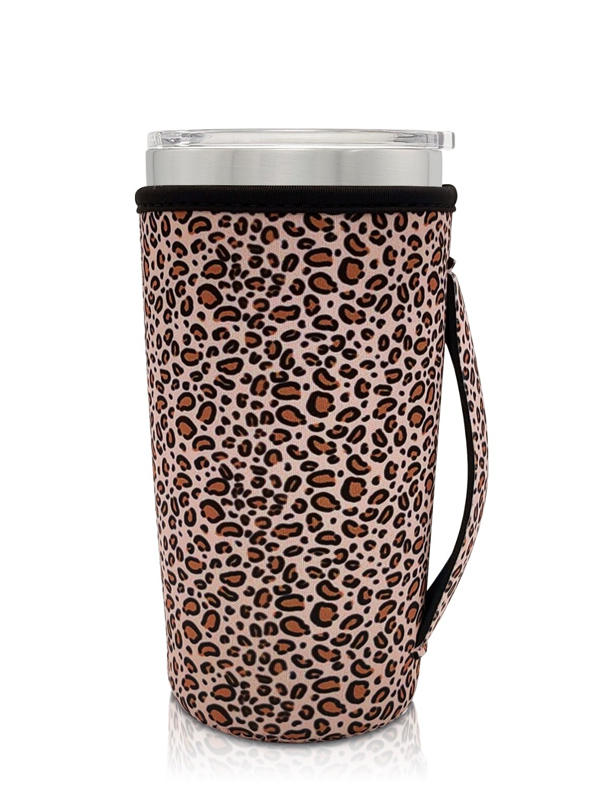 Reusable Iced Coffee Cup Sleeve Neoprene Insulated Sleeves Cup Cover Holder Idea for 20oz Tumbler Cup: Mini Leopard
