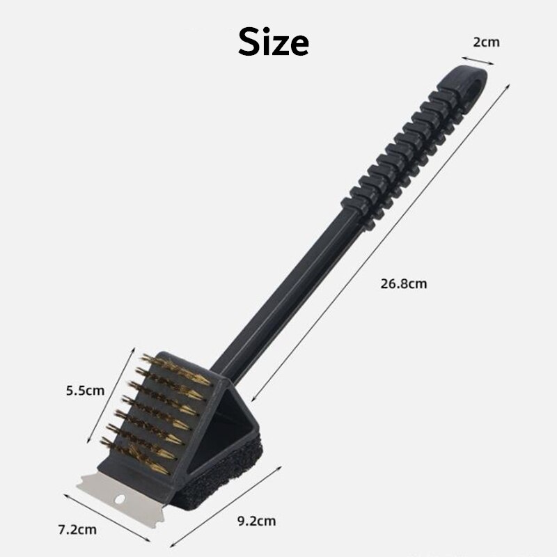 BBQ Grill Barbecue Kit Cleaning Brush Sponge Shovel Corner 3 in 1 Copper Bristles Cleaning Brushes Kitchen Accessories Tools