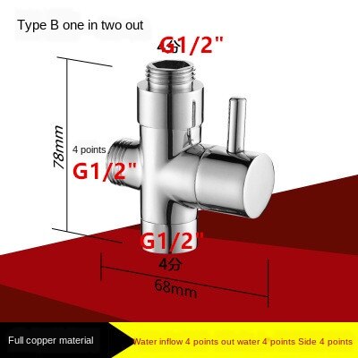 DWZ 3/4 &quot;1/2&quot; BSP Starre Steigleitung 3-wege-umschaltventil für handheld dusche kopf oder Schlecht klopfen wasserhahn schalter Auslauf