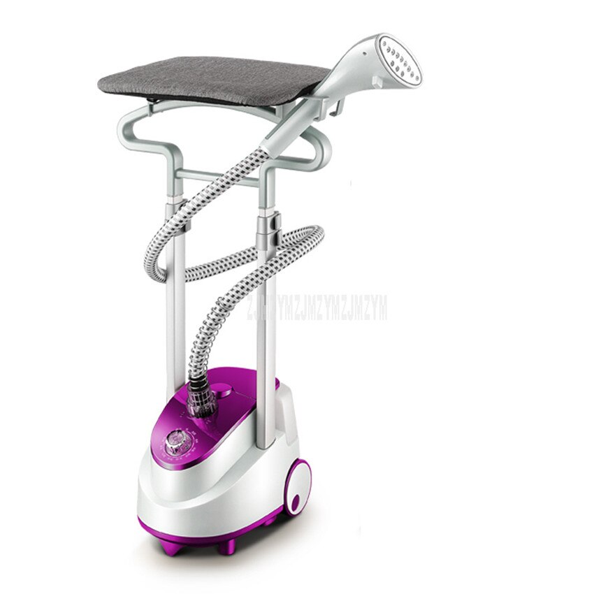 2L Double Pole Vertical Household Garment Steam Hanging Ironing Machine Steamer Handheld Clothes Electric Ironing Machine HY-688: Purple 