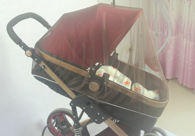 Carrito de bebé con mosquitera, 6 colores, red para cochecito de niño, dosel para cuna de bebé: Coffee-150cm