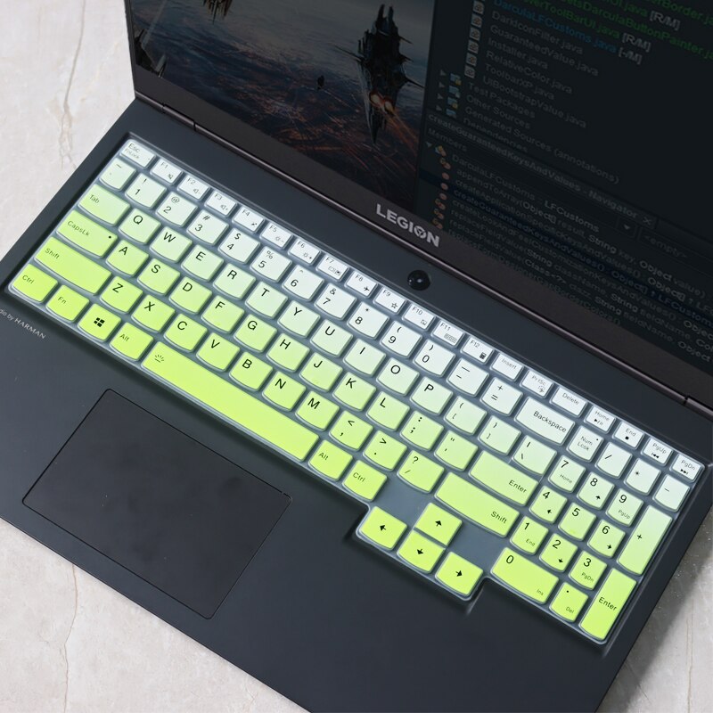 For lenovo legion 5 5i 17.3'' legion 7 legion 7i gaming laptop Silicone Notebook laptop keyboard cover skin Protector: fadegreen