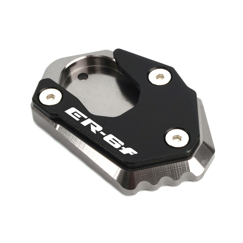 Para ER-6F er6f accesorios de motocicleta soporte lateral extensión de caballete placa de soporte: Gris oscuro