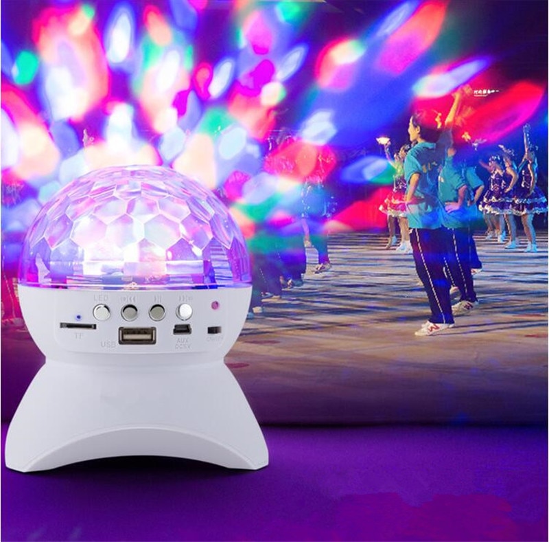 LED Licht Bluetoot Speaker Draadloze Crystal Ball Disco Subwoofer Luidspreker Speaker Ondersteuning FM Dance Party Sound Box Voor Telefoons