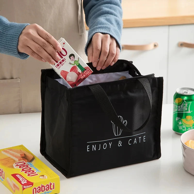 Isolierte Lunchtasche Ich bin kontrahierten Stil, langlebige Bento-Beutel, wärmeisolierte Lunchbox, Tragetasche, Kühltasche, Lunchbehälter