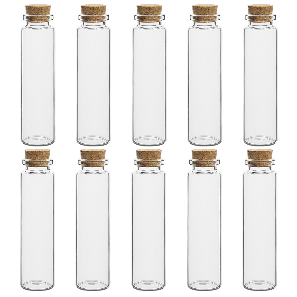 Mini botellas de vidrio con tapones de corcho, de deseos transparentes, curación, deriva de la suerte, decoración de tarros pequeños vacíos, 10 Uds.: Amarillo claro