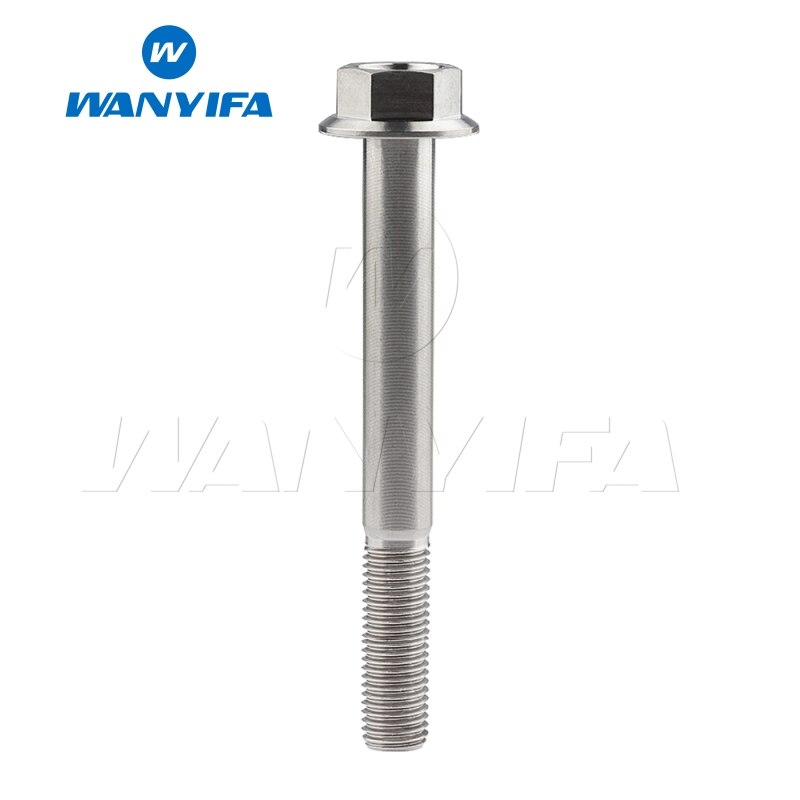 Wanyifa  m10 titanium ti bolte 1.25 pitch flange sekskantede bolte skruer  m10 x 30 35 40 45 55 60 65 70 75 80 100mm: M10 x 100mm