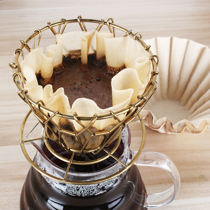 Coffee Filter Holder Foldable Stainless Steel Cone Coffee Dripper Paperless Permanent Pour Over Coffee Tea Filter Basket Tools