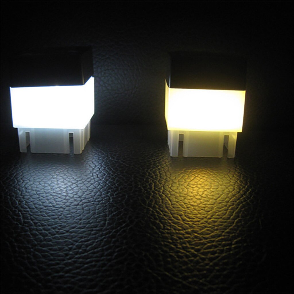 4 X Zonne-energie Omheining Led Wit Licht Solar Powered Outdoor Led Vierkante Hek Licht Tuin Landschap Post Dek lamp # G30
