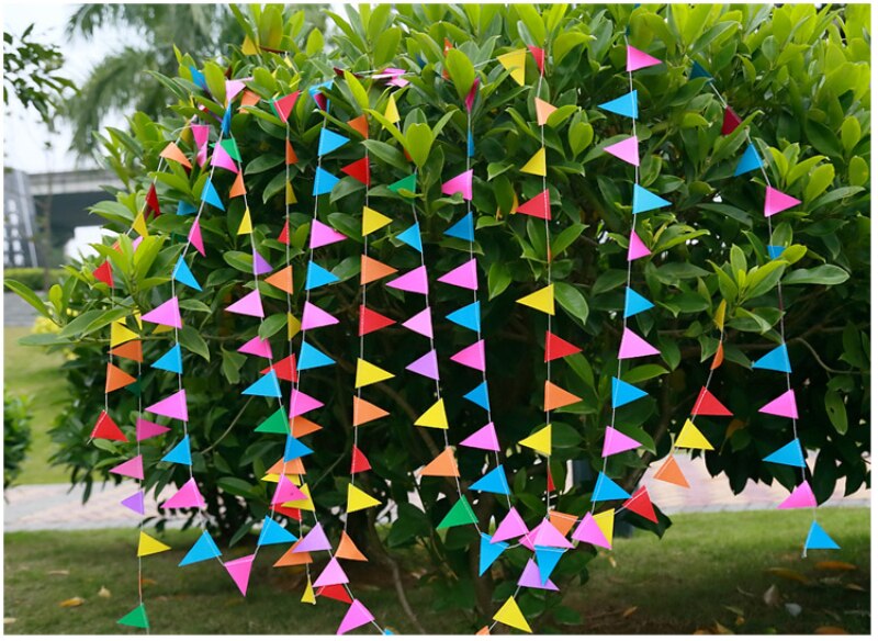 4M banderas coloridas guirnalda de papel banderines de cumpleaños banderín de de bebé decoración colgante Banner boda bandera suministros