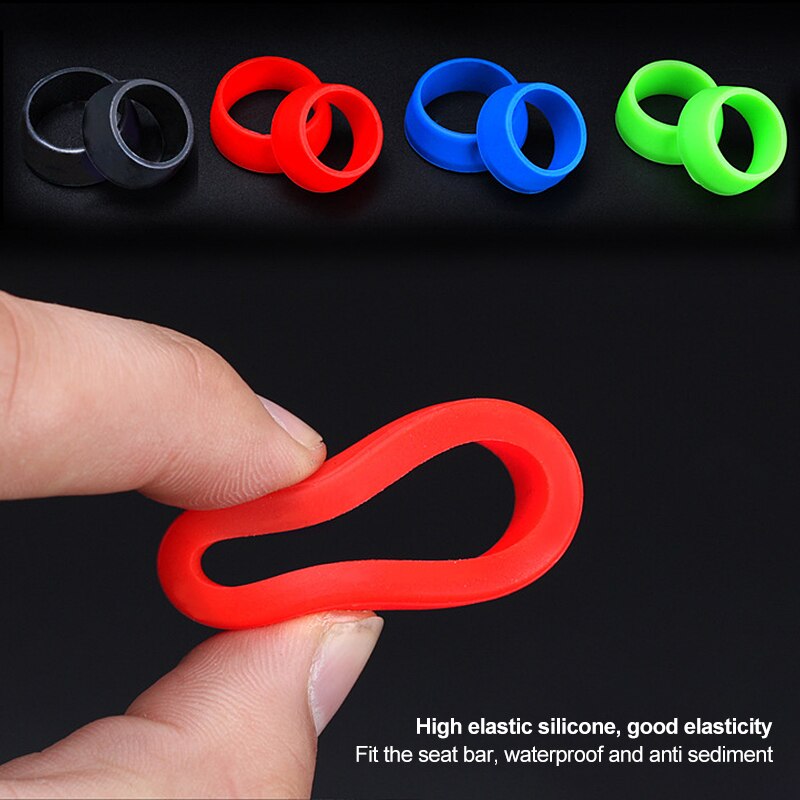 2Pcs Bicycle Seat Post Rubber Ring Dust Cover Cycling Silicone Waterproof Mountain Bike Seatpost Protective Rings for MTB Bikes