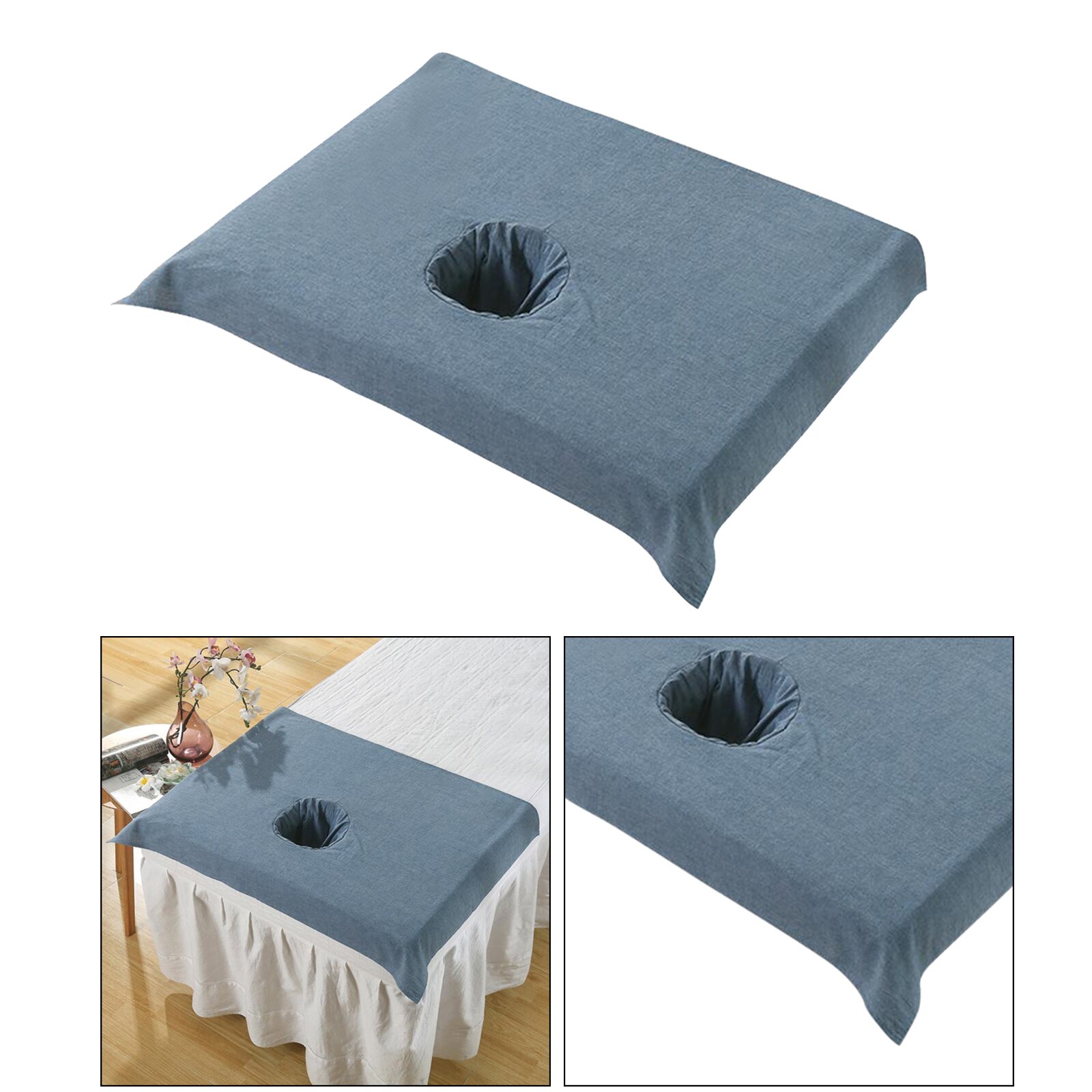 Toalla de algodón para SPA, Media funda de mesa de masaje, belleza, agujero para la cara, 50x70cm