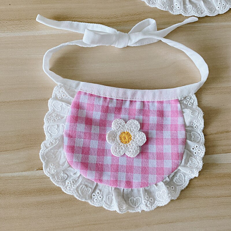 Babero de para perros y mascotas, bonito babero de encaje para cachorros, accesorios de suministros para mascotas, bufanda, novedad de: pink