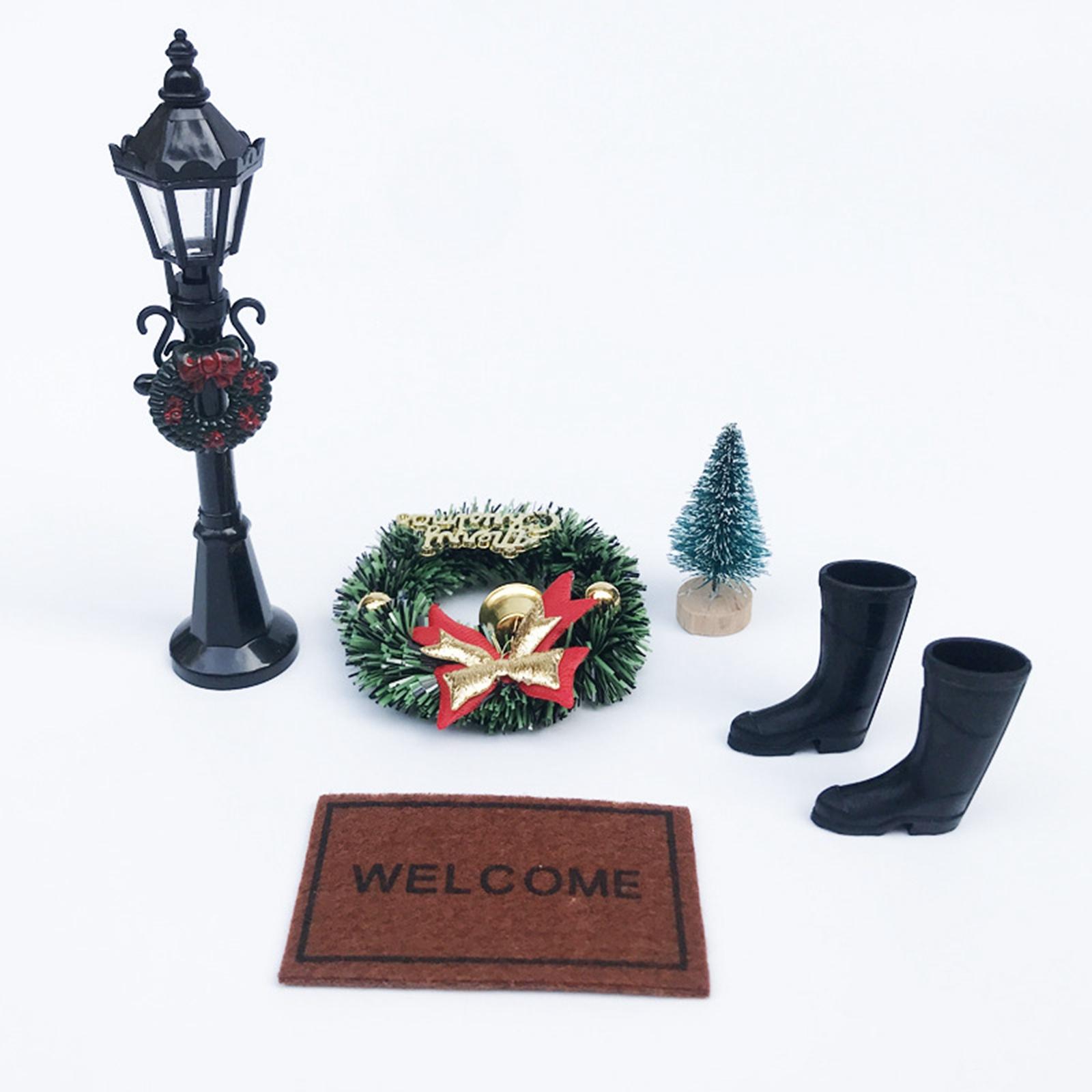 5 pacchetto 6 ° casa delle bambole ghirlanda di natale ghirlanda mobili fata giardino albero parete cottura scena di vita arredamento