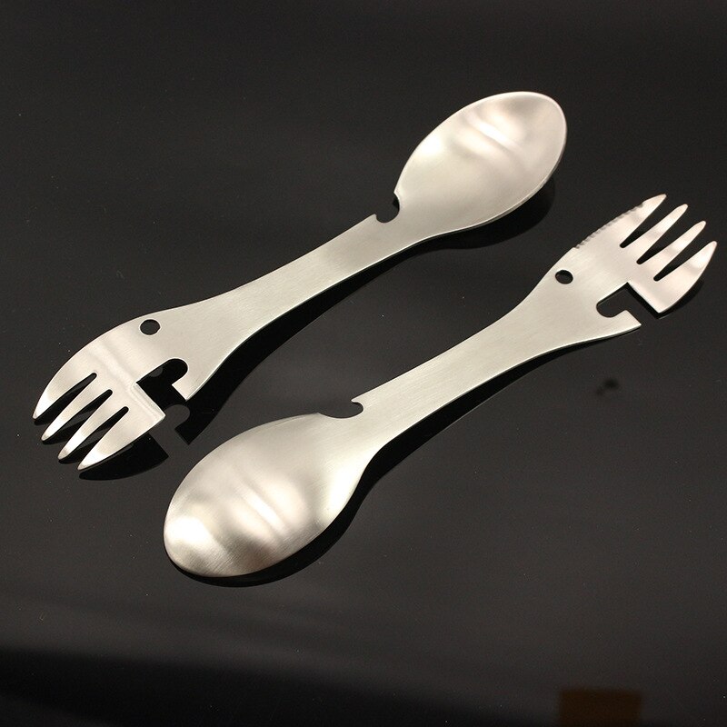 Multitool Stainless Steel Cutlery Flatware Utensil Fork Can Opener Spork Picnic Multi Tool Spoon Portable Camp Tableware Fork