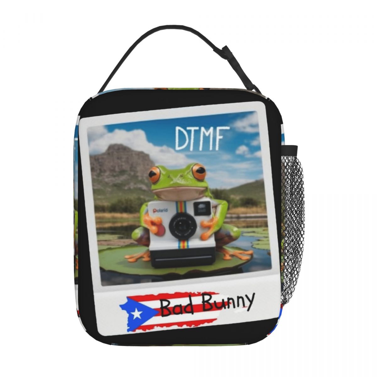 Bad Bunny DTMF Debi Tirar Mas Fotos Insulated Lunch Tote Bag For School Food Container Portable Cooler Thermal Lunch Boxes: Khaki