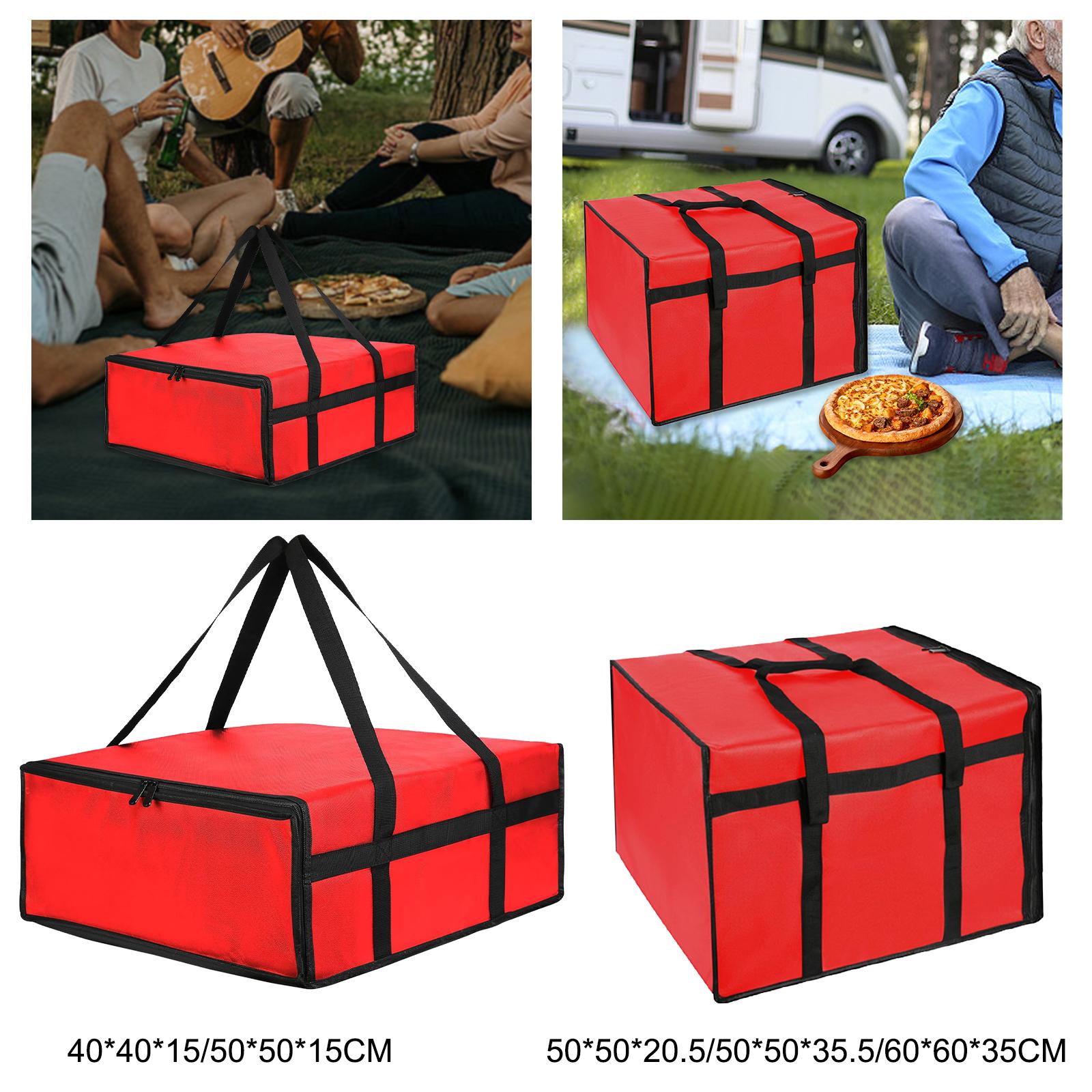 Pizza Carrier Insulated Bag Food Bag Sturdy with Dual Zippers for Pizzerias Multifunctional Reusable Grocery Shopping Bag